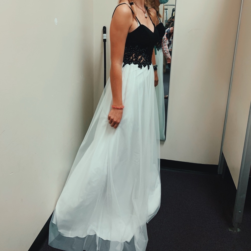 Black and white prom dress